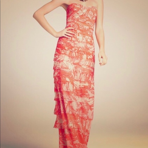 BCBG strapless gorgeous coral and nude gown - Picture 5 of 5